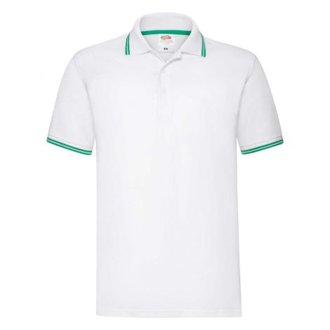 Premium Tipped Polo muška majica belo-zelena